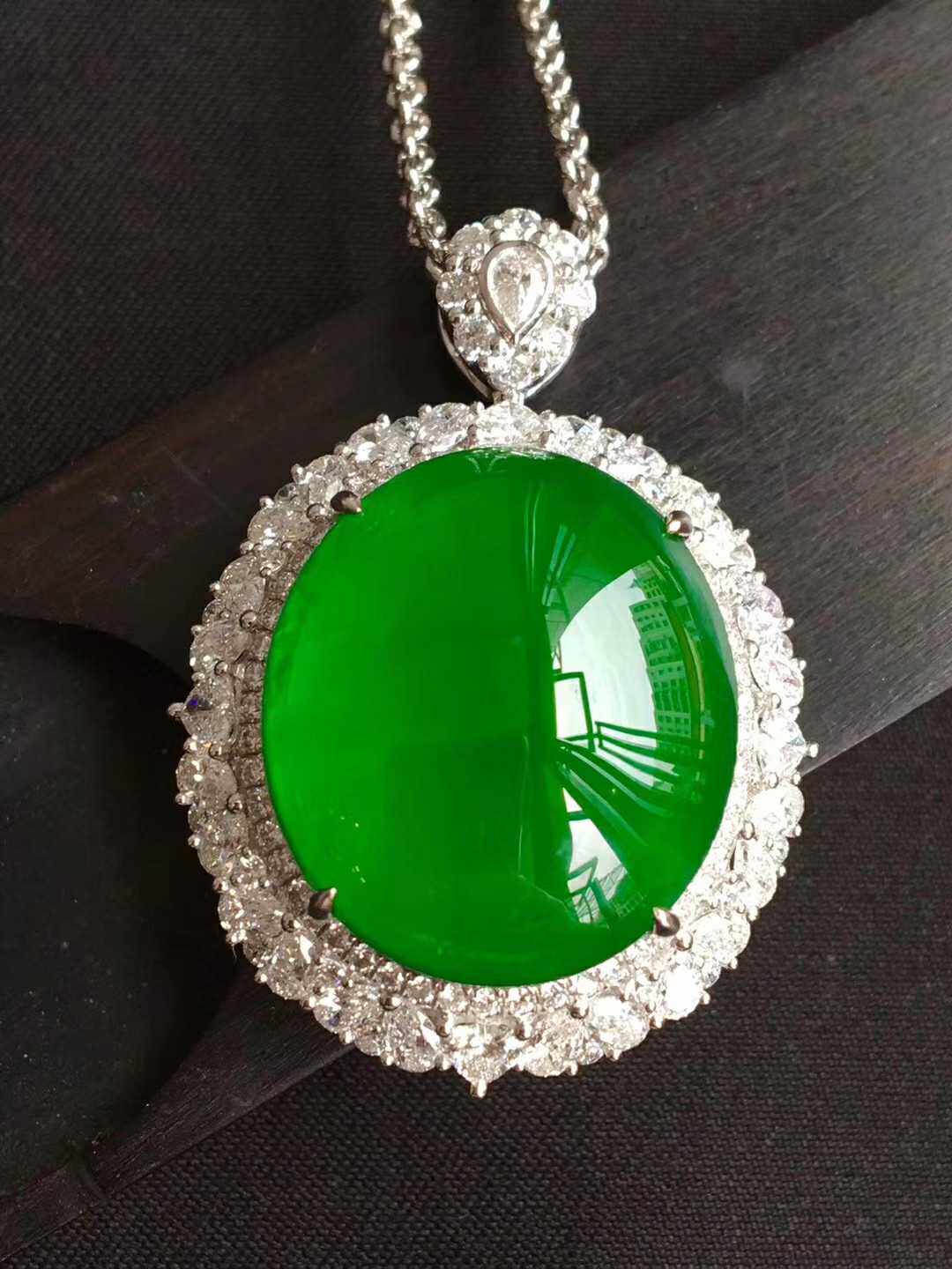 天然翡翠收藏品帝王套装戒指吊坠项链高端翡翠正品项坠