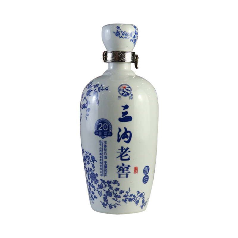 三沟雪兰窖龄20年52度辽宁特产绵劲型纯粮年份白酒