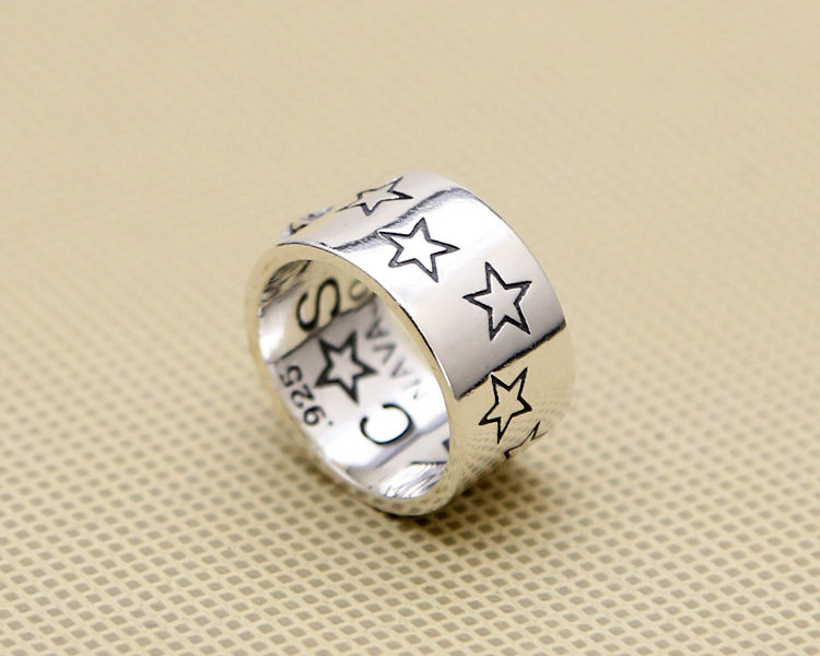 老司机品质保证s925纯银cody亚裔五星戒指男女情侣戒指