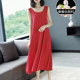 Extra-long mulberry silk sling sleeveless dress over-the-knee loose oversized vest skirt with silk bottoming skirt Extra-long mulberry silk sling sleeveless dress over-the-knee loose oversized vest skirt with silk bottoming skirt