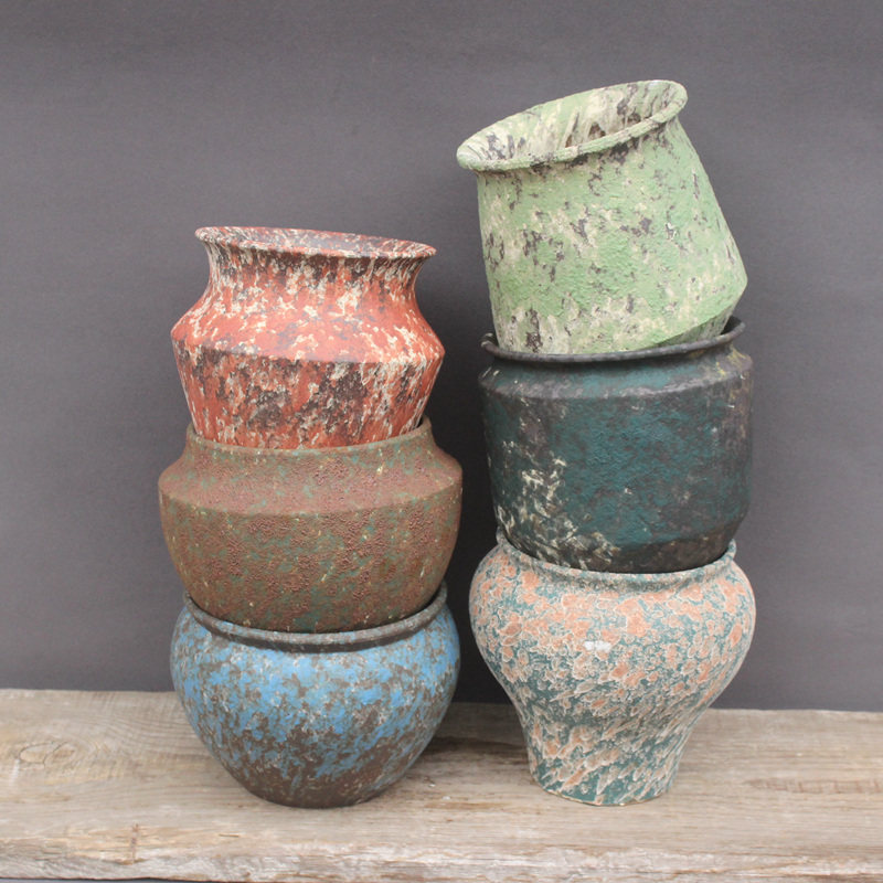 多肉花盆粗陶复古透气中大室内高款手工陶罐花盆