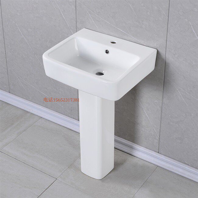 北京好亿家洗面面盆方形卫生间卫浴陶瓷洗手盆简约立柱盆