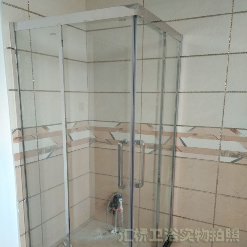 方形转角直角不锈钢屏风淋浴房卫生间干湿分离隔断整体淋浴房