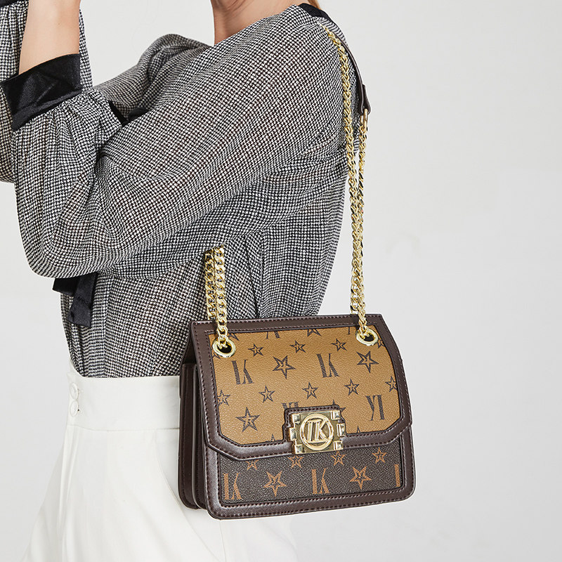 lordlyknack岚蔻欧美大牌链条老花女包新款复古通用款女包