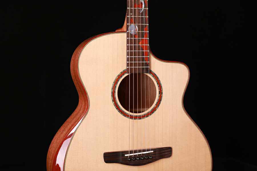 纳声云杉民谣单民谣芯面桃花t442jfaa包边红木吉他民谣吉他