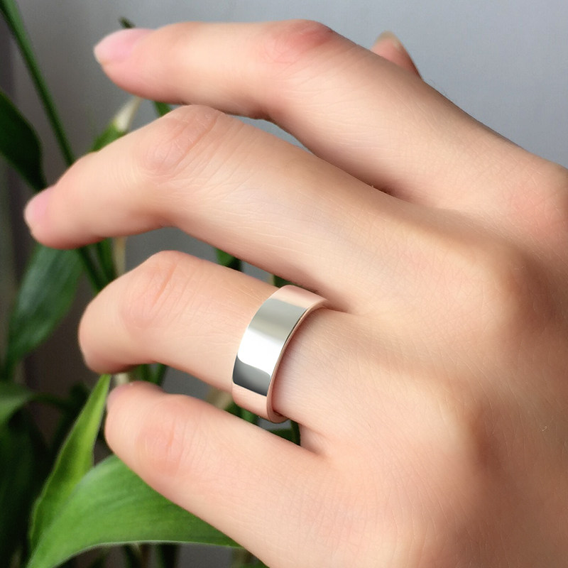 光面开口戒子s990银日韩版戒指女 男士戒指环情侣一对刻字指环