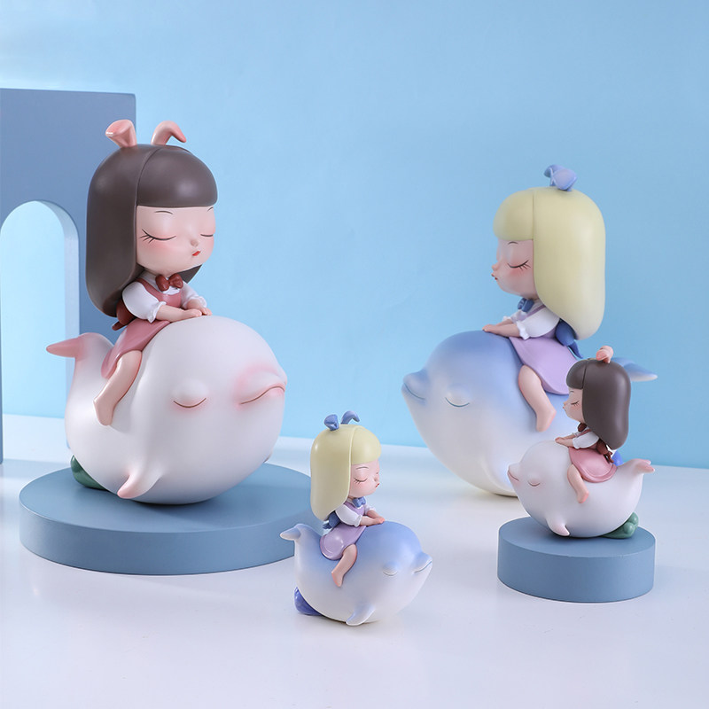 海洋之歌晨星海豚雪球海豹冰月蓝明雪白可爱潮玩盲盒