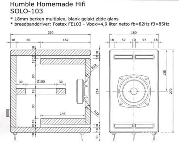3寸4寸全频实木音箱经典fostexsolo103图纸diyhifi音箱