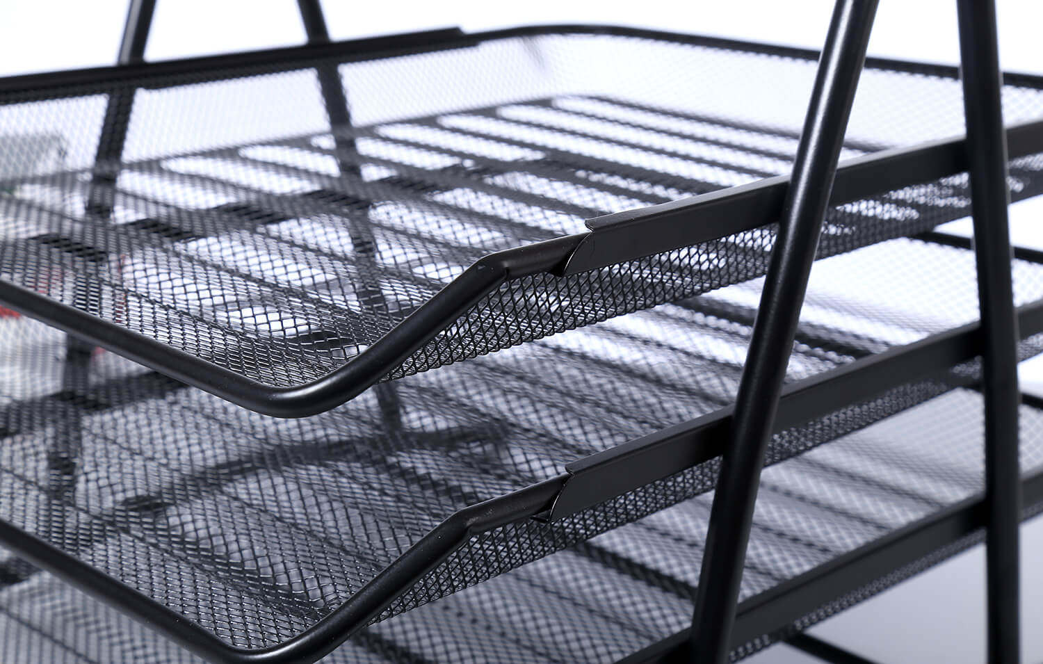 文件三层办公用品多层架子置物文档资料栏框托盘文件座