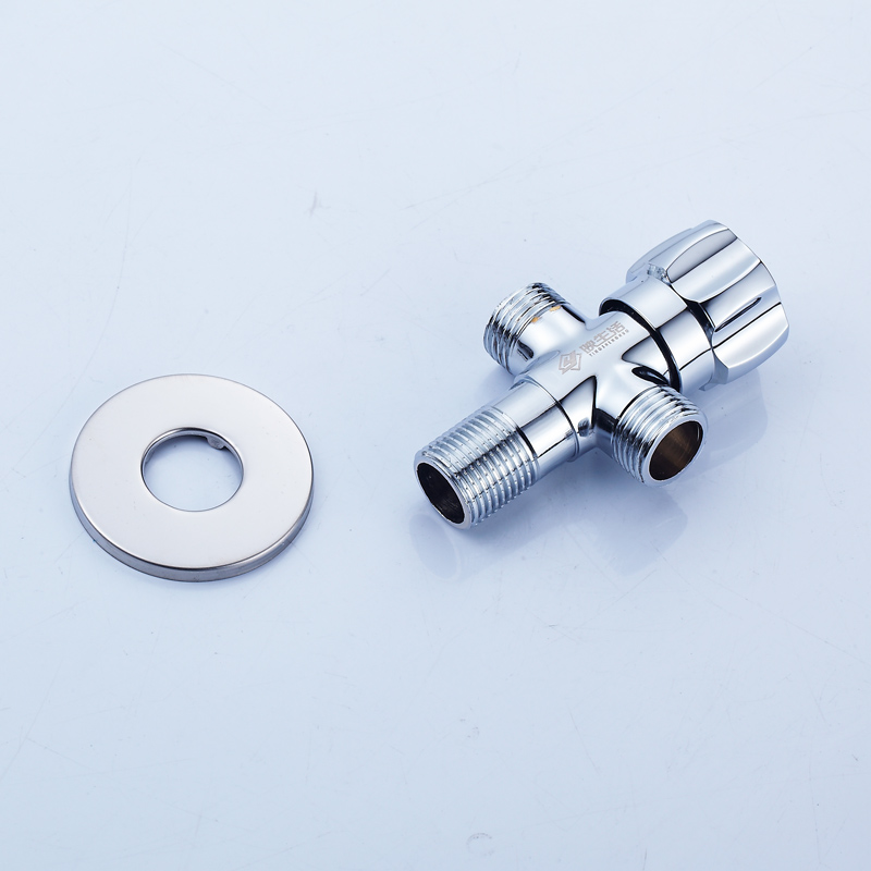 三通角阀 一进二出 全铜 加厚 冷热水通用 马桶阀门 双出水分水器