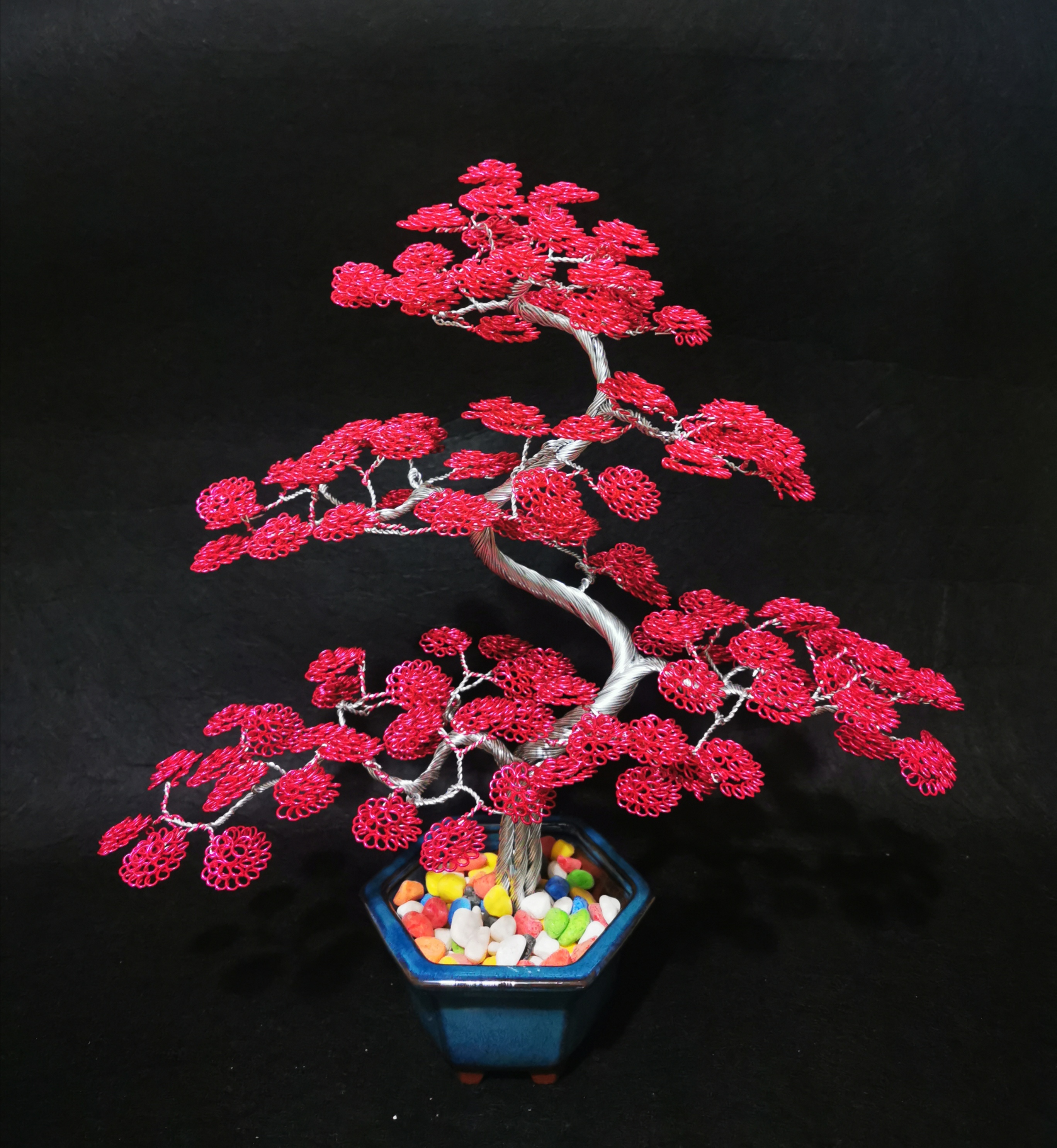 特色手工艺品铝线制品金属丝桌面盆景造型摆件紫气东来摆件