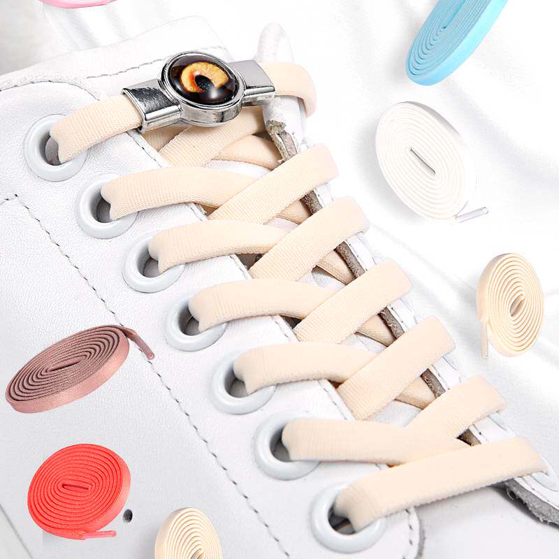 金属运动孩童男女鞋带懒人质感丝滑鞋带