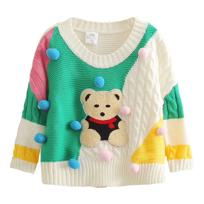宝宝拼色毛衣2020秋冬冬装新款女童童装儿童毛衣