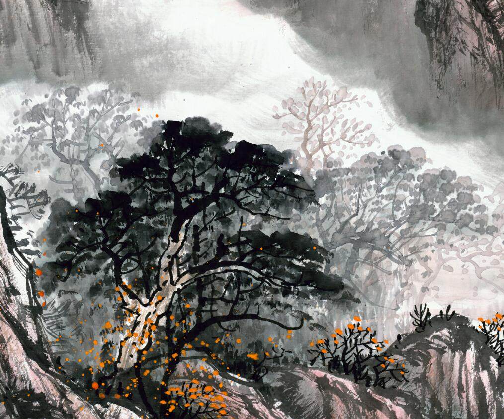 源远流长大幅字画水墨山水画现代中式横幅挂画仿古国画