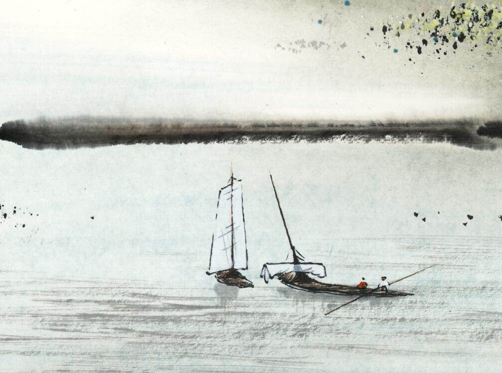 对开山水画四尺六尺横幅水墨国画字画客厅挂画国画