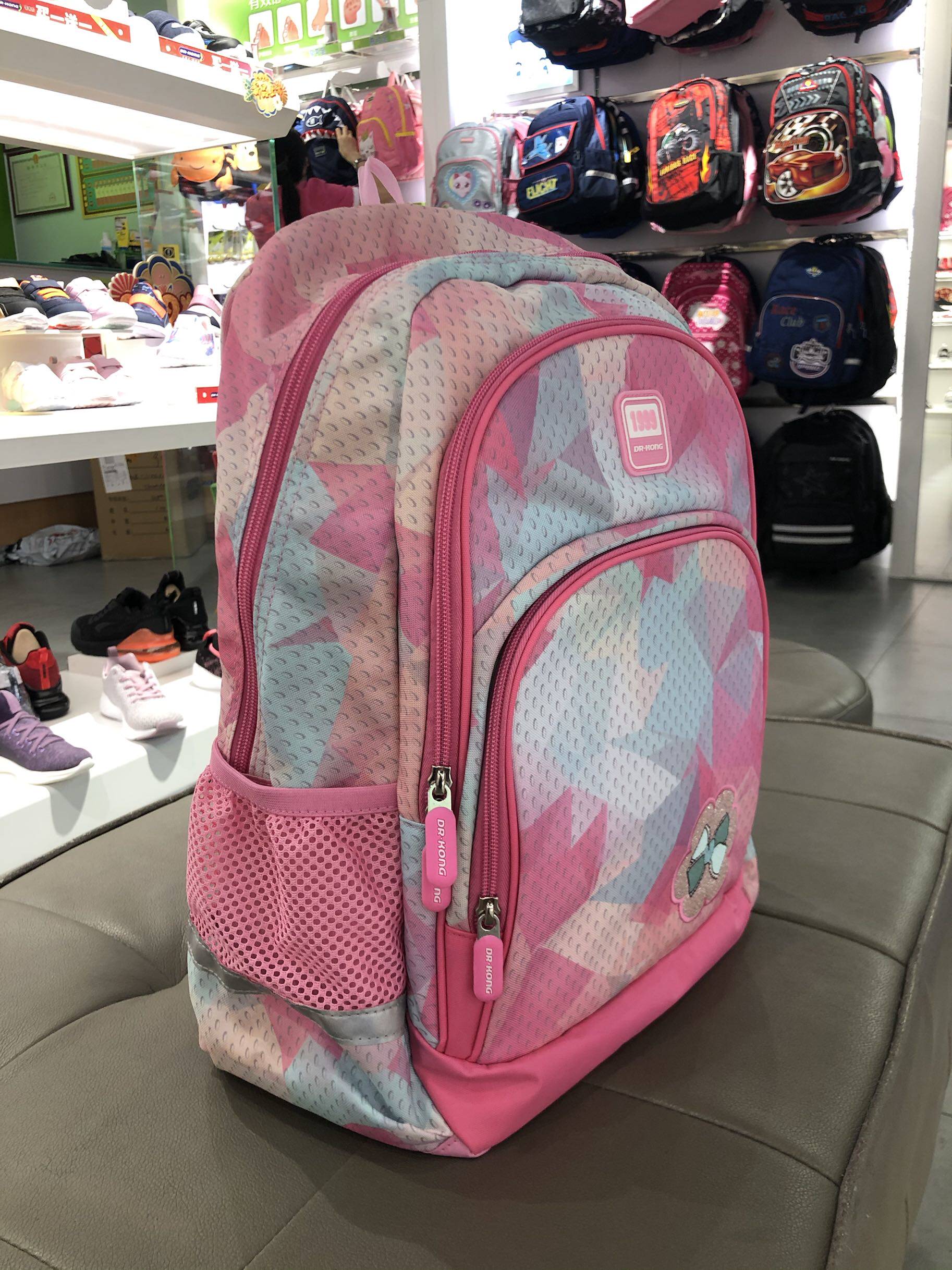 书包江博士专柜正品减负护脊小学生双肩女款中码书包