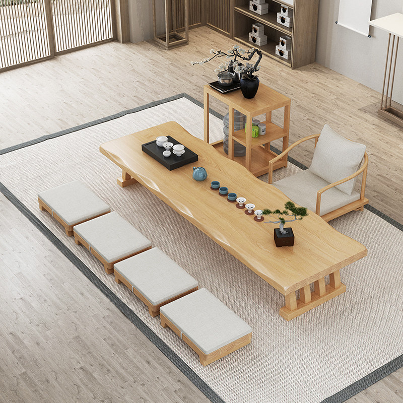 日式飘窗矮桌长条禅意茶台坐地中式茶桌新中式和室几桌