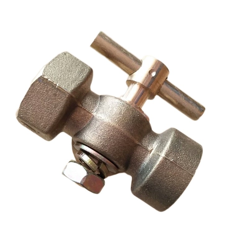 高压加厚压力表锅炉铜考克带排气孔4分-m20x1.5全铜旋塞阀