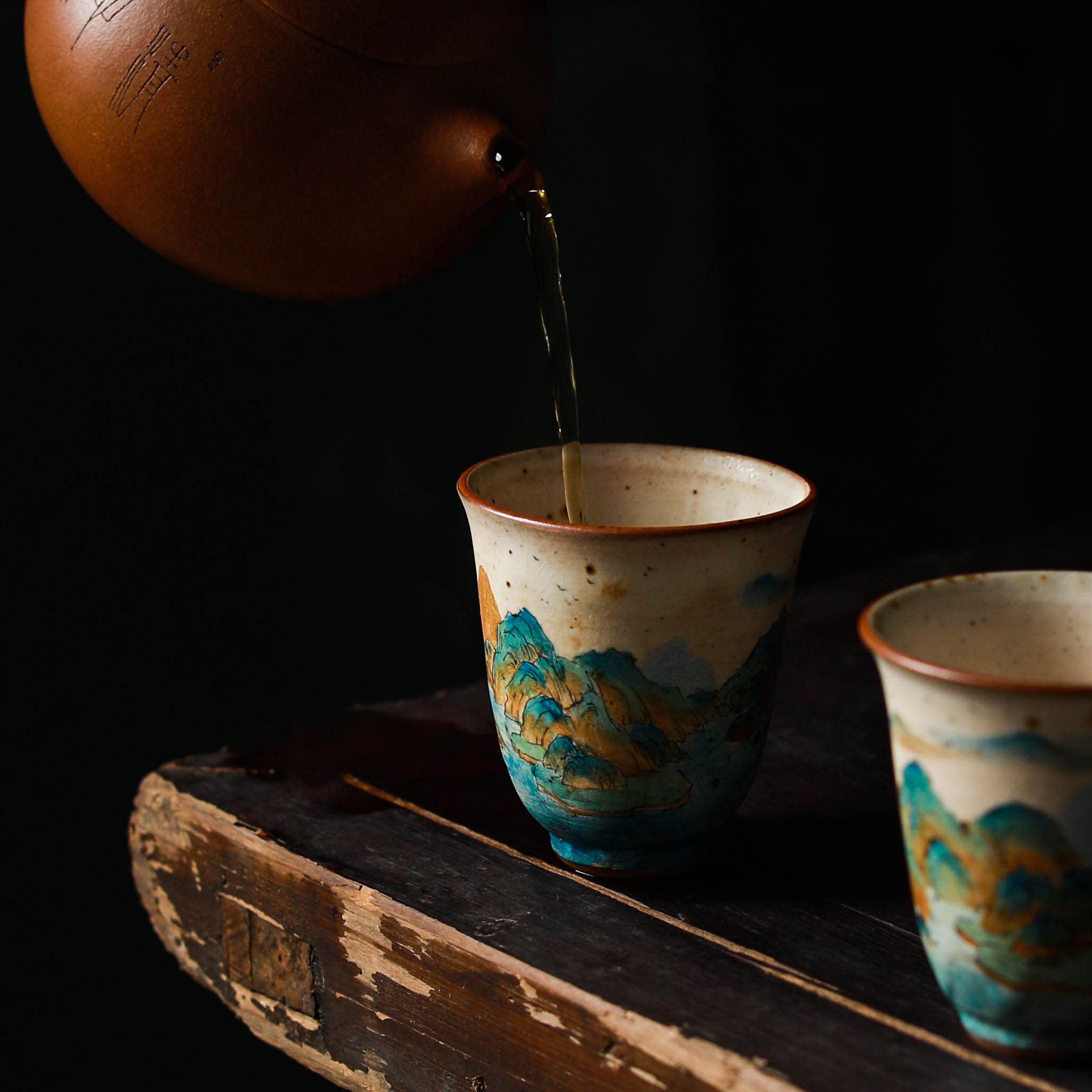 独清 千里江山杯 陶瓷景德镇纯手工闻香杯功夫茶具茶道单杯品茗杯