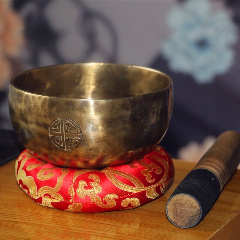 13cm满月钵颂钵音疗愈尼泊尔手工铜钵瑜伽spa摆件