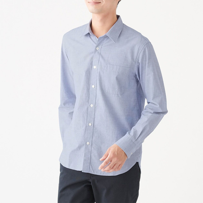 无印良品 MUJI 男式 新疆棉 水洗平纹 衬衫