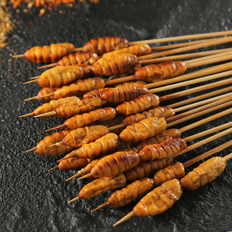 小串蚕蛹街霸小鲜肉夺命手把串小肉串炸串半成品鸡肉丸