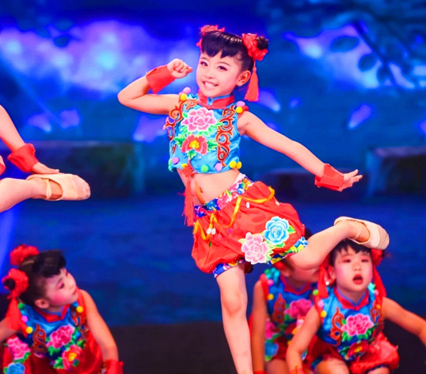 演出服小梦娃说唱东方红太平女儿儿童喜庆中国梦娃儿童演出服