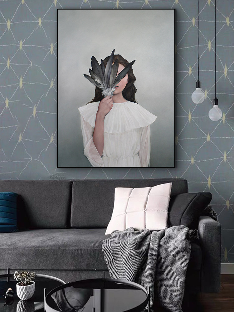 艺术艺术人人像北欧风格装饰画客厅沙发背景墙现代简约现代装饰画