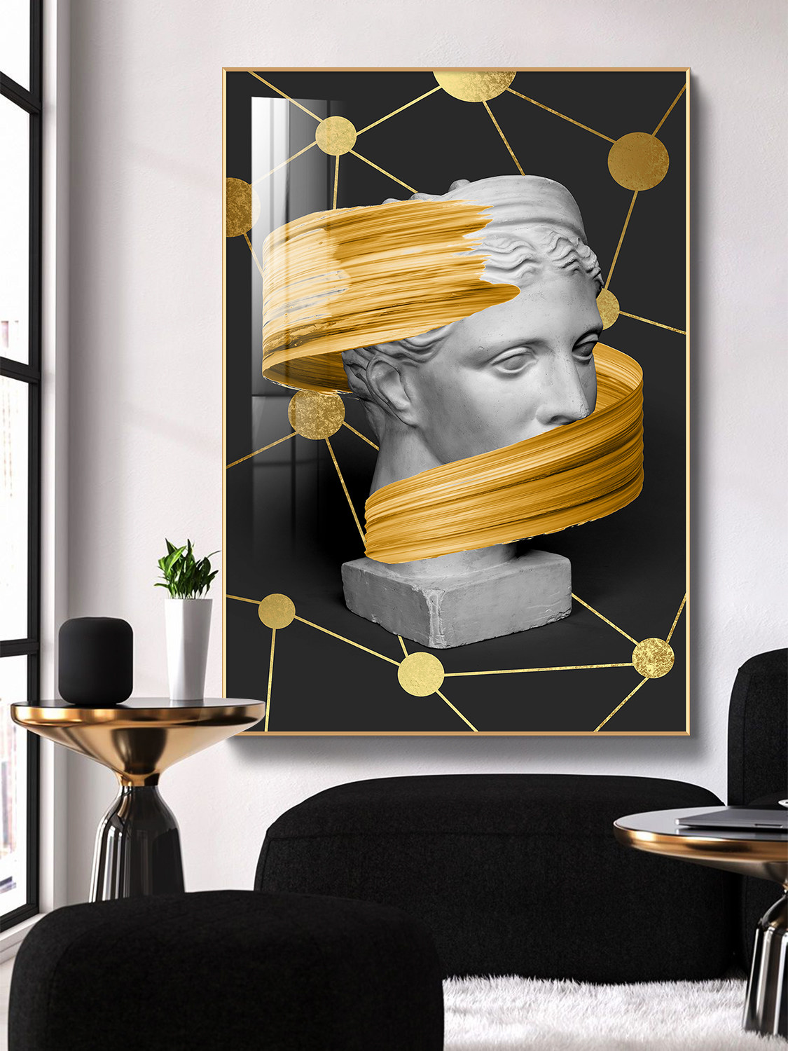 极有家石膏像画装饰客厅轻奢创意壁画摩登简约现代装饰画