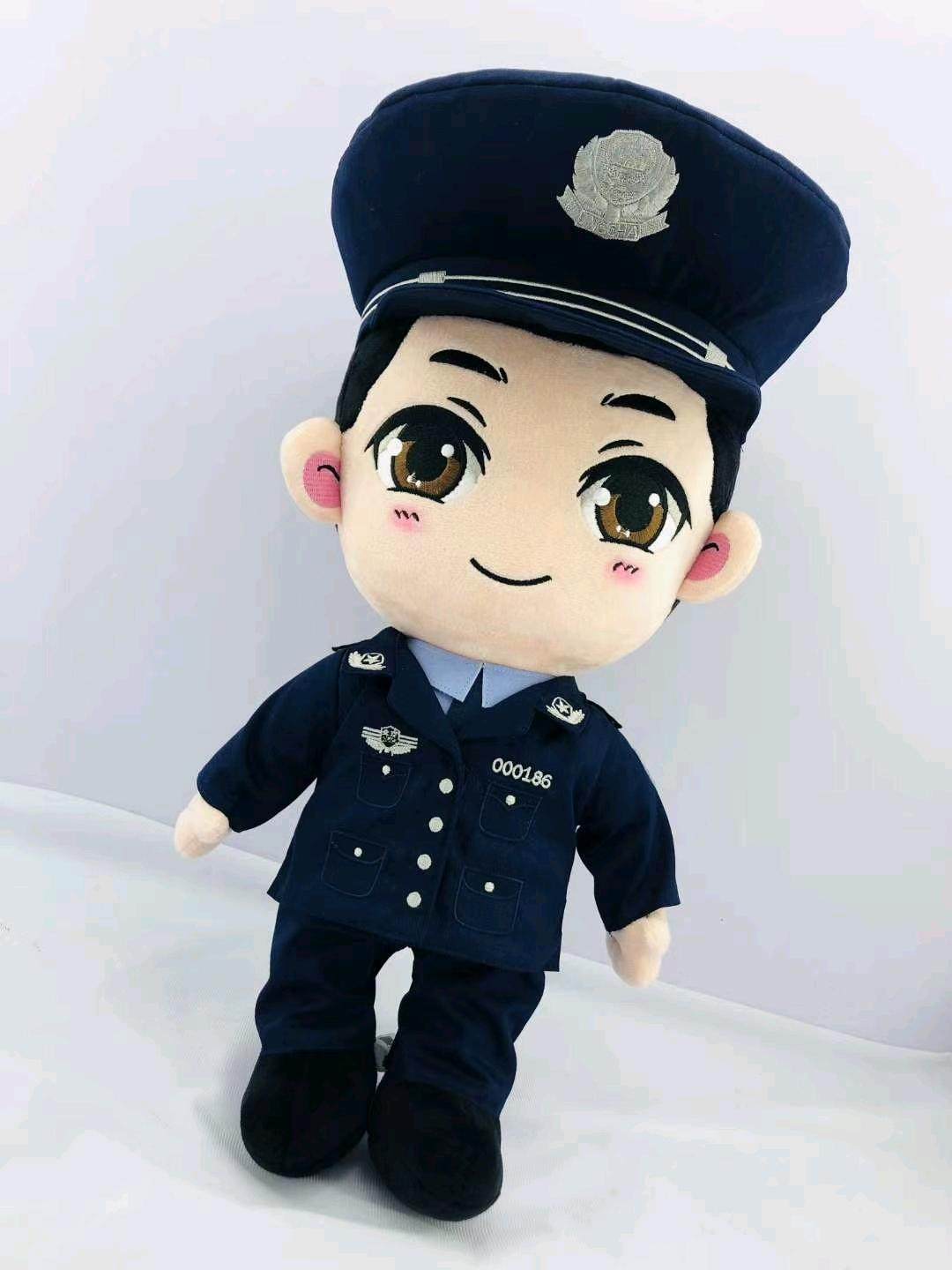玩偶娃娃警察公仔police衬衫制服交警民警毛绒玩具毛绒