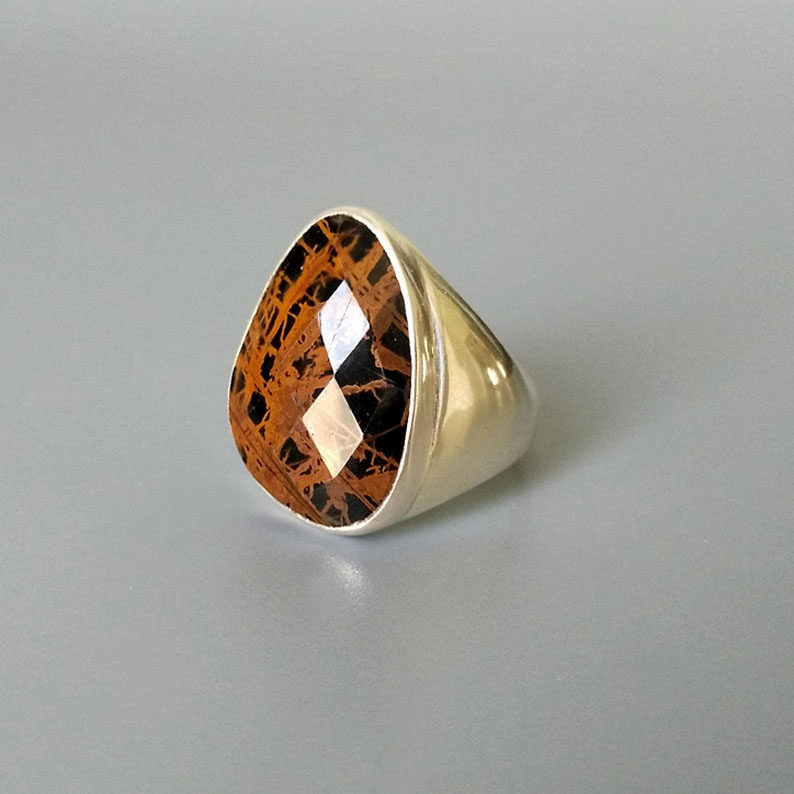 ins彼得戒指食指中指石中指三角形酷帅纯银个性戒指