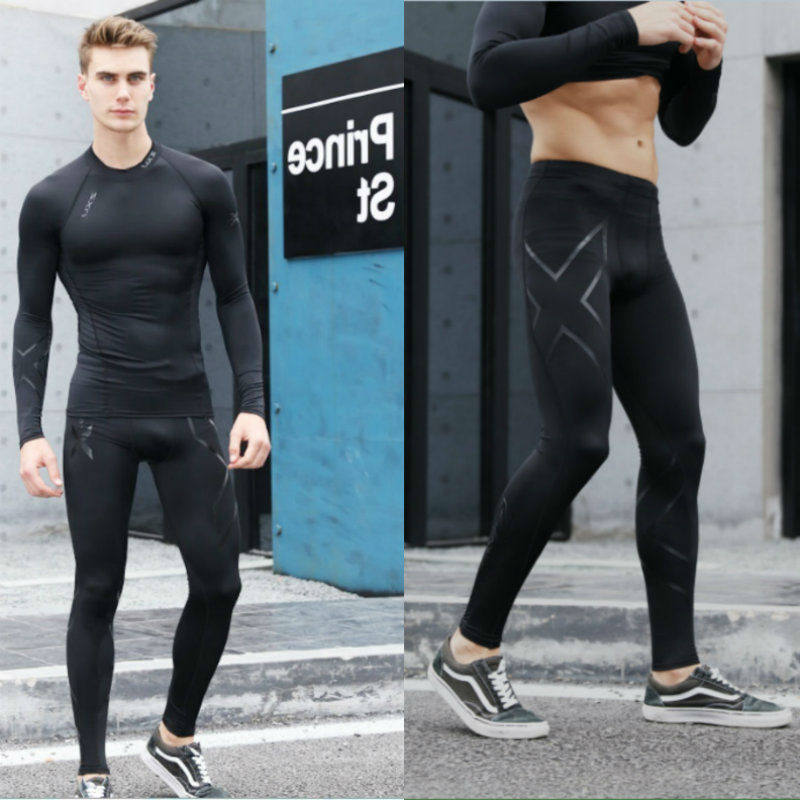 压缩裤男跑步运动紧身健身服夏秋训练篮球骑行健身裤