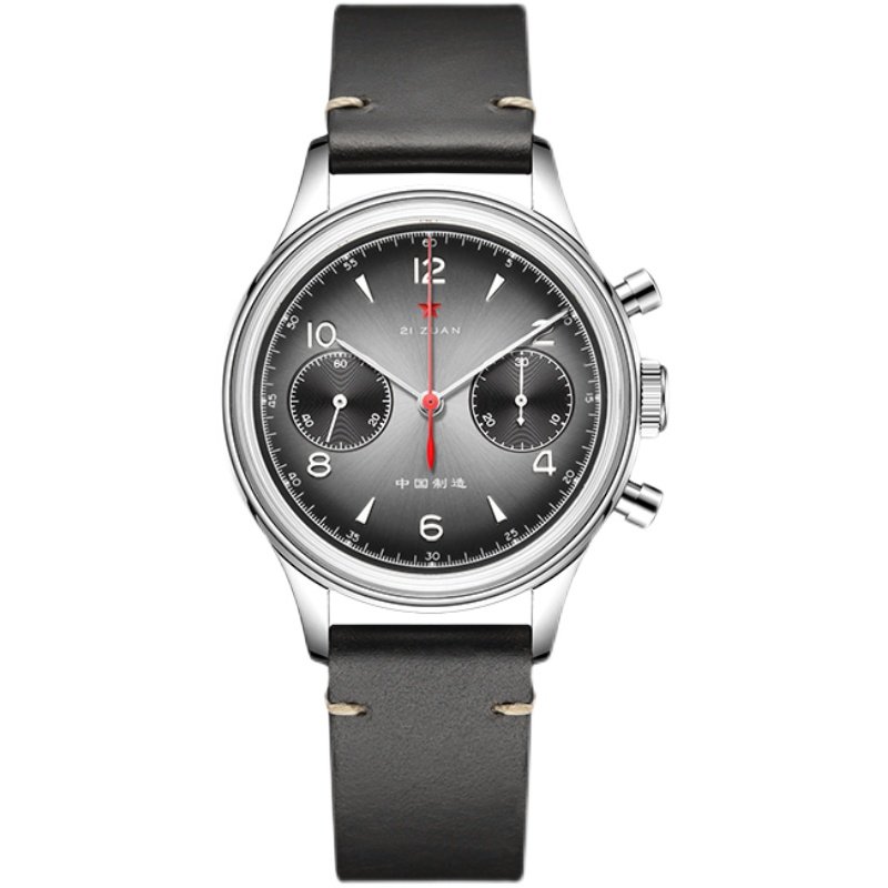 redstar飞行员手动机械计时码表男表熊猫眼多功能商务国产腕表