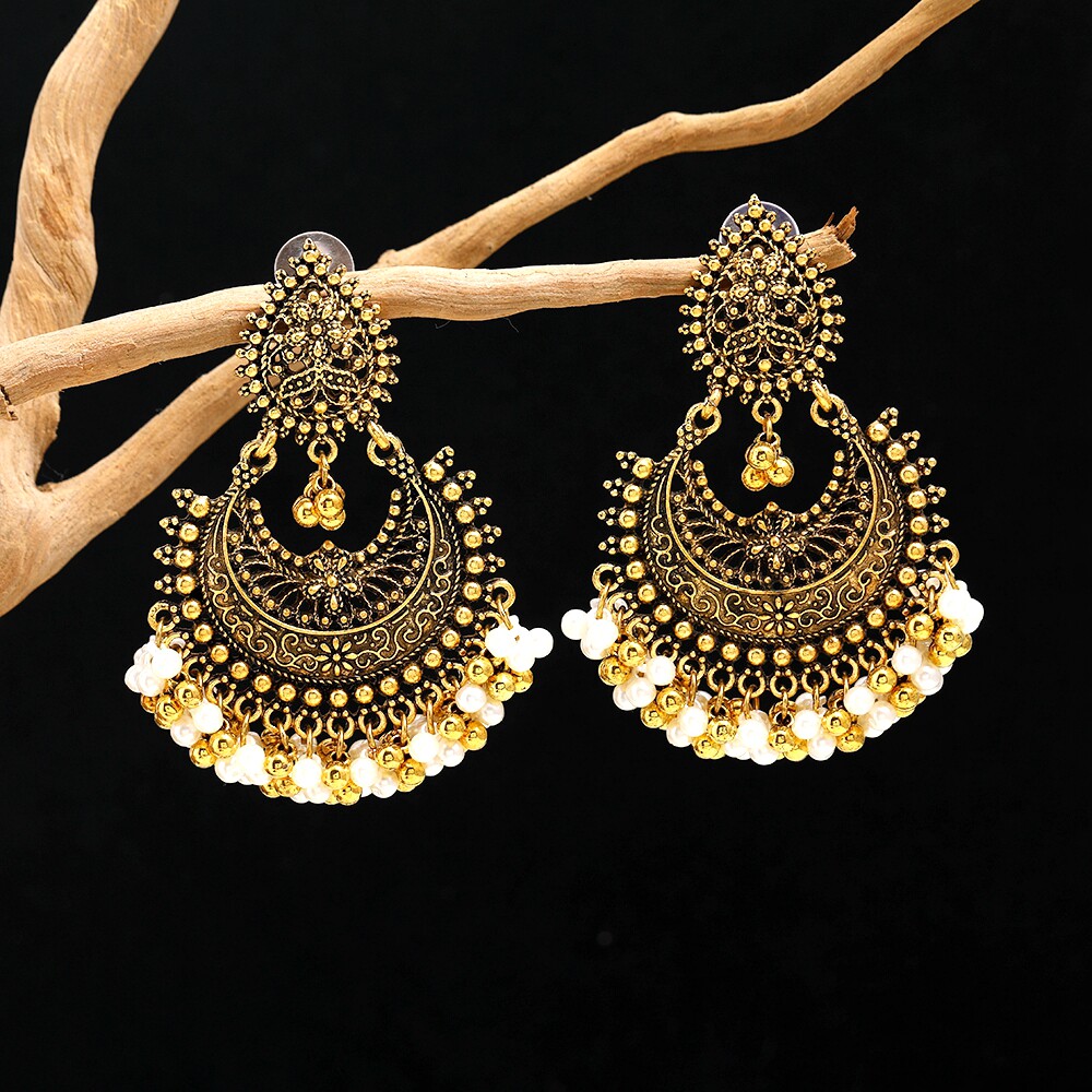 欧美宫廷复古长流流苏耳环波西米亚民族风金属鸟笼耳环