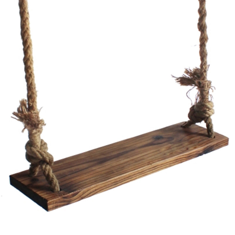 家庭儿童田园庭院室外户外防腐木千秋吊椅成人简易秋千实木质木板