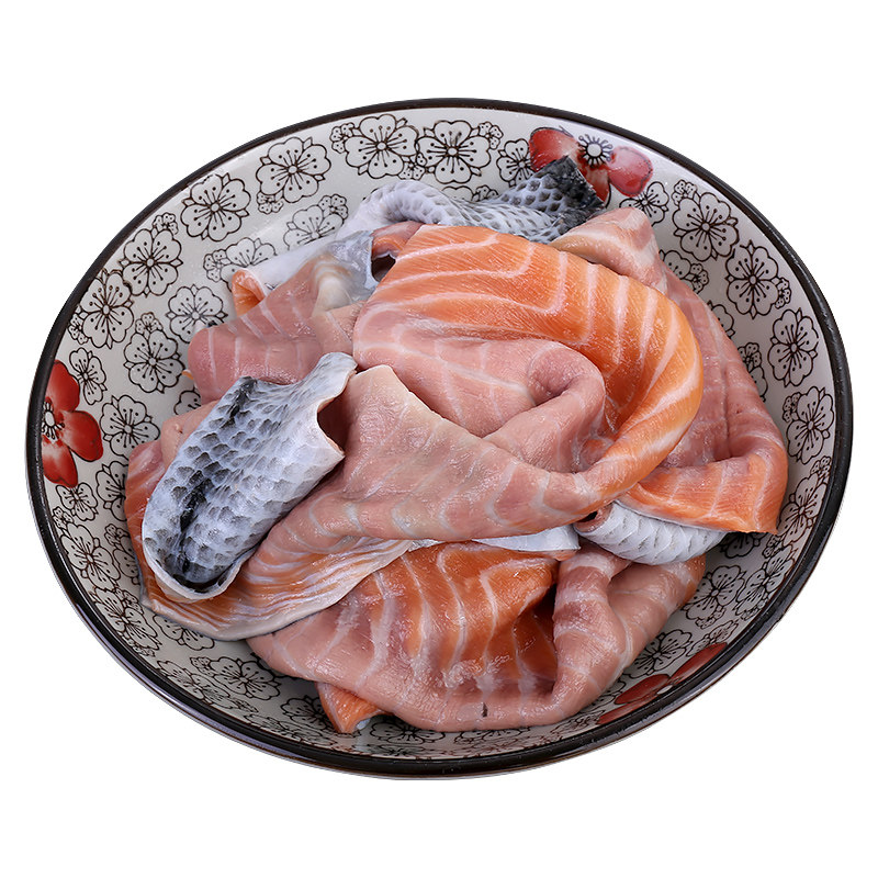 新鲜三文鱼皮 做椒盐鱼皮 500克 数量有限 去鳞 烧烤材料