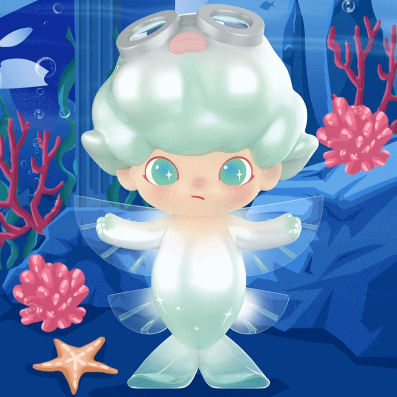 泡泡玛特dimoo水族馆海洋盲盒公仔玩具娃娃摆件礼物潮玩盲盒