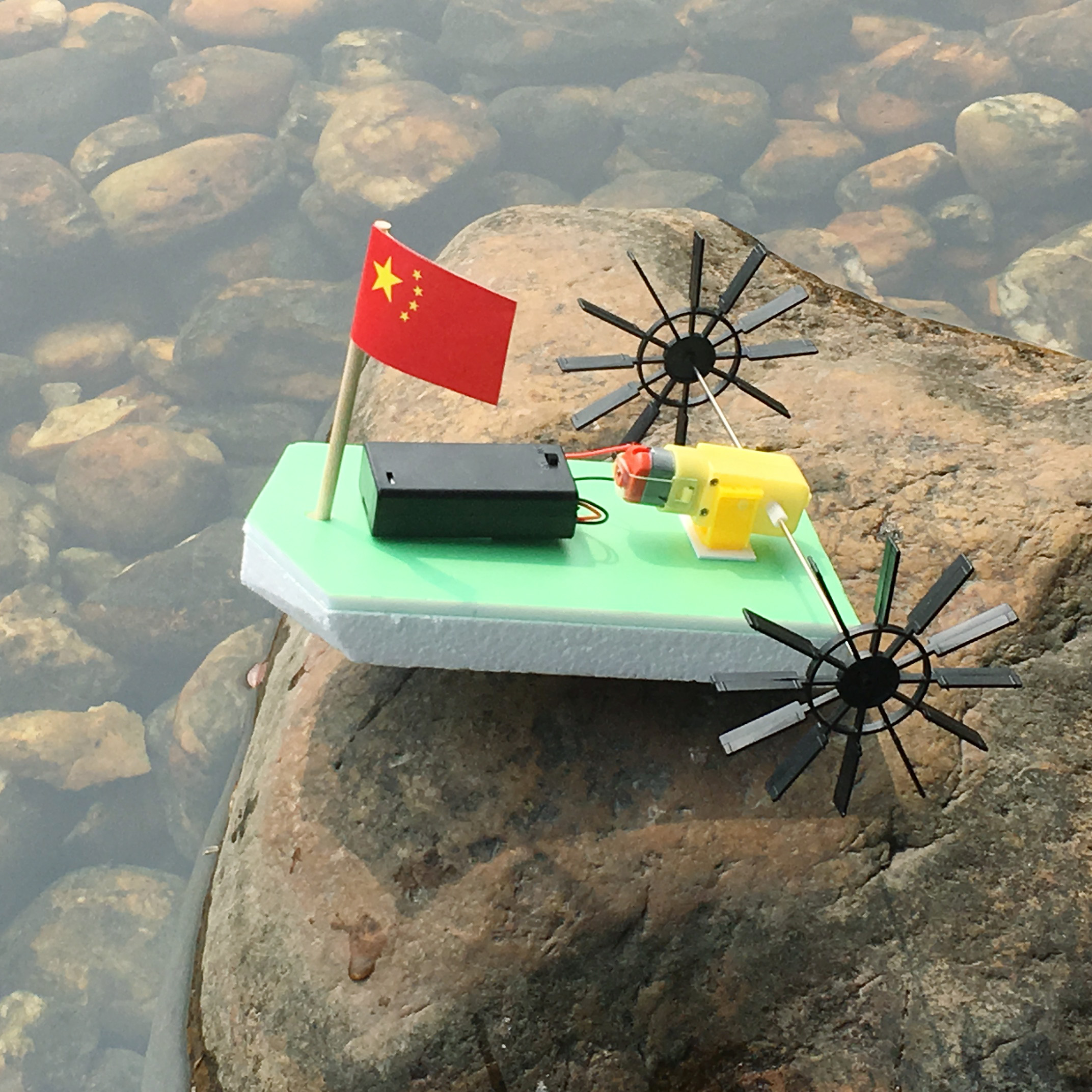 diy双桨明轮船 电动快艇益智科技手工小制作轮船模型材料包