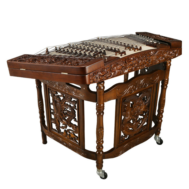 扬琴乐海乐器一级楠木浮雕雕龙专业演奏6210fa扬琴