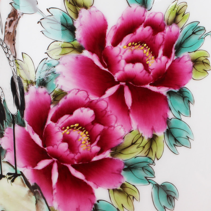 名家高档长寿富贵长富贵粉彩手绘品瓷礼品花瓶花瓶