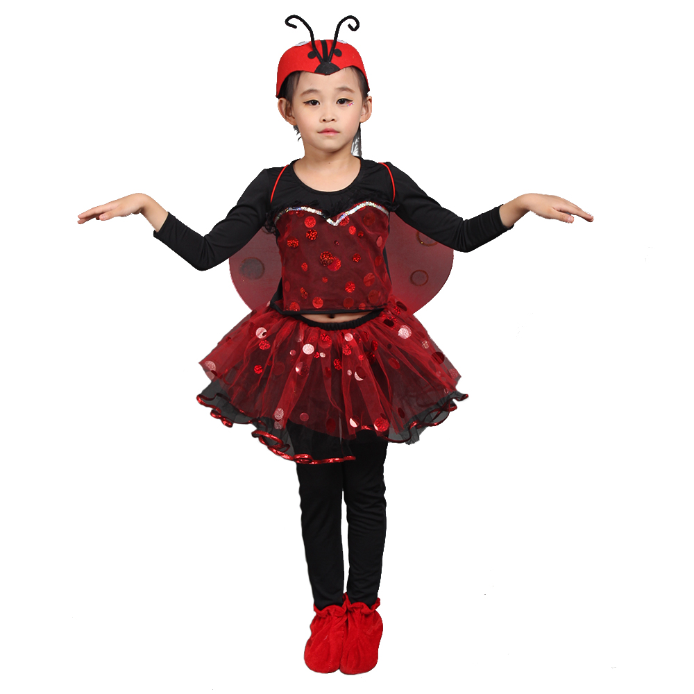 新款儿童幼儿园群舞昆虫瓢虫纱裙蓬蓬裙男童瓢虫话剧表演出服装