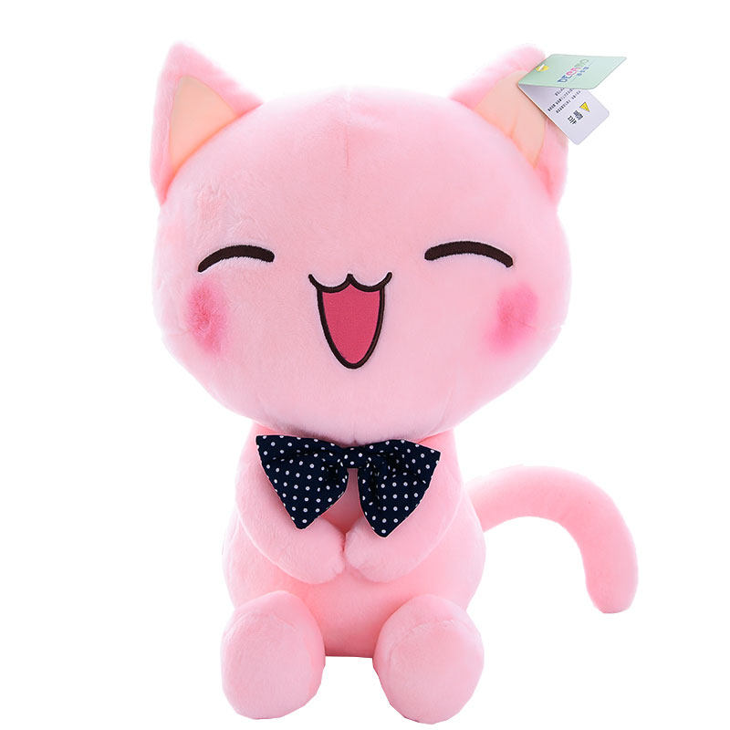 毛绒玩具粉色猫咪公仔玩偶领结小猫布娃娃儿童生日礼物送女生