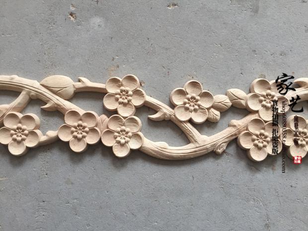 东阳木雕雕花线墙吊顶边花实木线条梅花腰线木雕