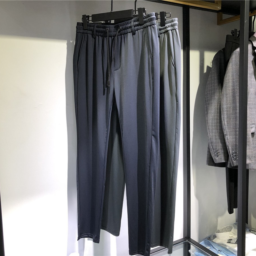 薄21春夏85锦纶+15氨纶 DanAndHong丹和鸿时尚休闲长裤 蓝绿2色DP