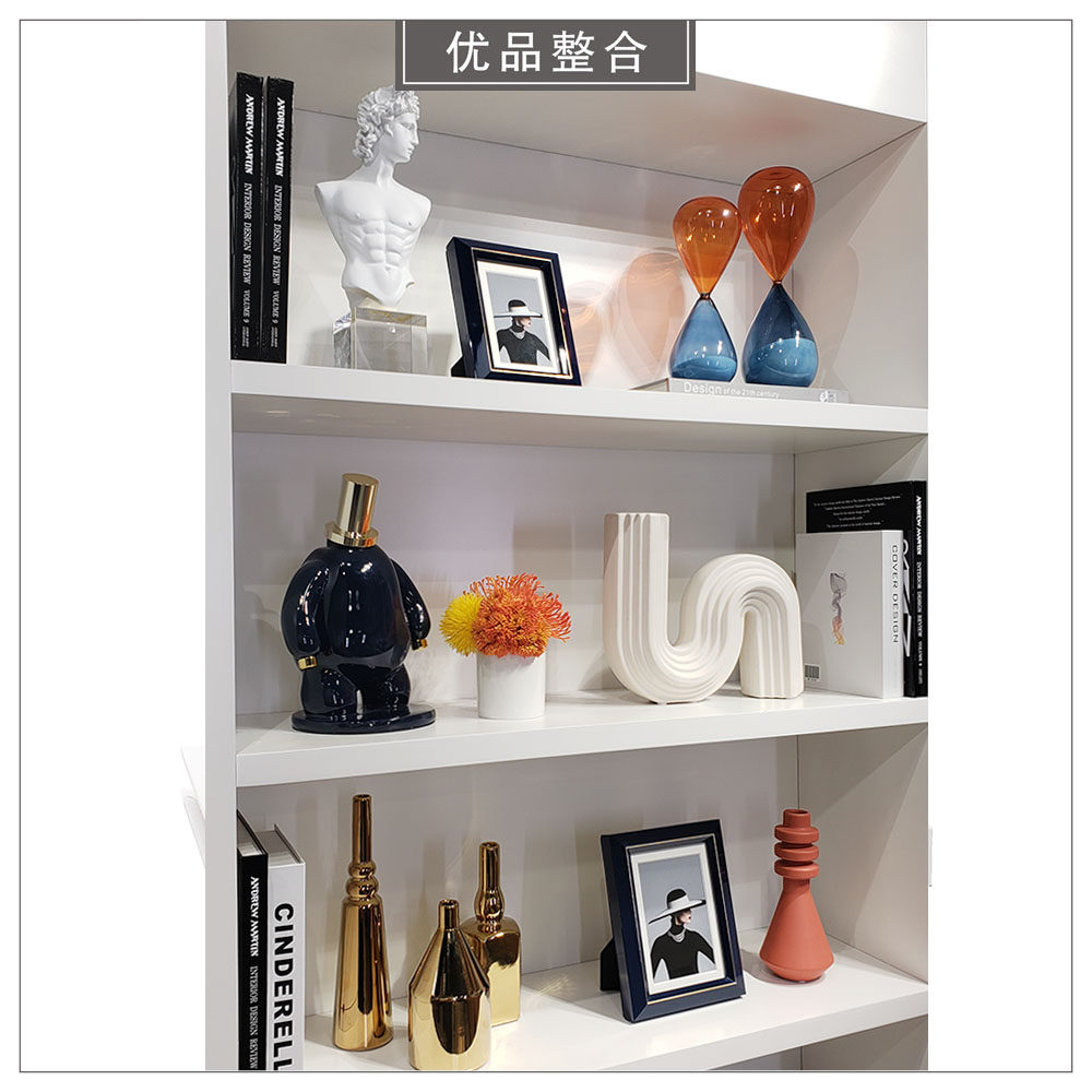 样板间软装饰品北欧家居摆件书柜工艺品仿真相框摆件