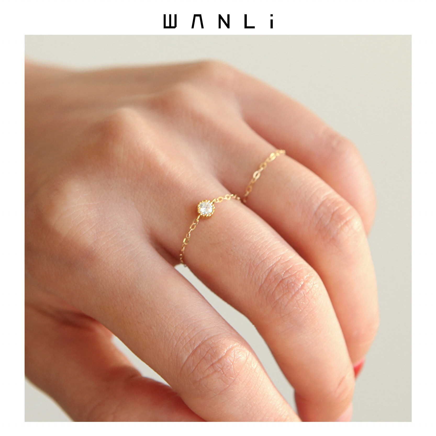 挽里ins食指叠戴百搭精致气质简约饰品戒指戒指