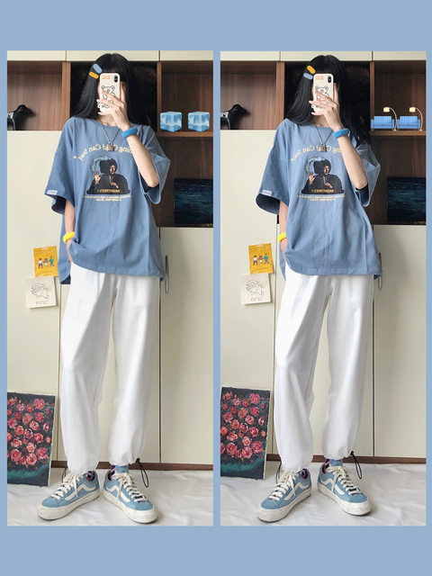 Tide brand Kldinor tooling draw rope foundation white casual beam trousers loose thin men's goddess pants retro Tide brand Kldinor tooling draw rope foundation white casual beam trousers loose thin men's goddess pants retro