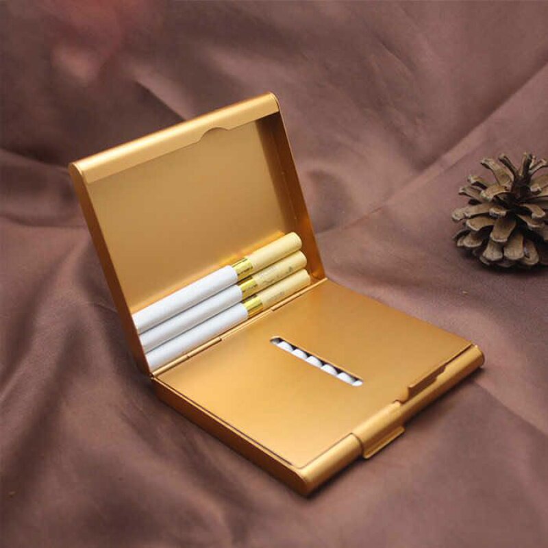 便携超薄翻盖烟盒20支铝合金创意对开男士香菸盒烟盒