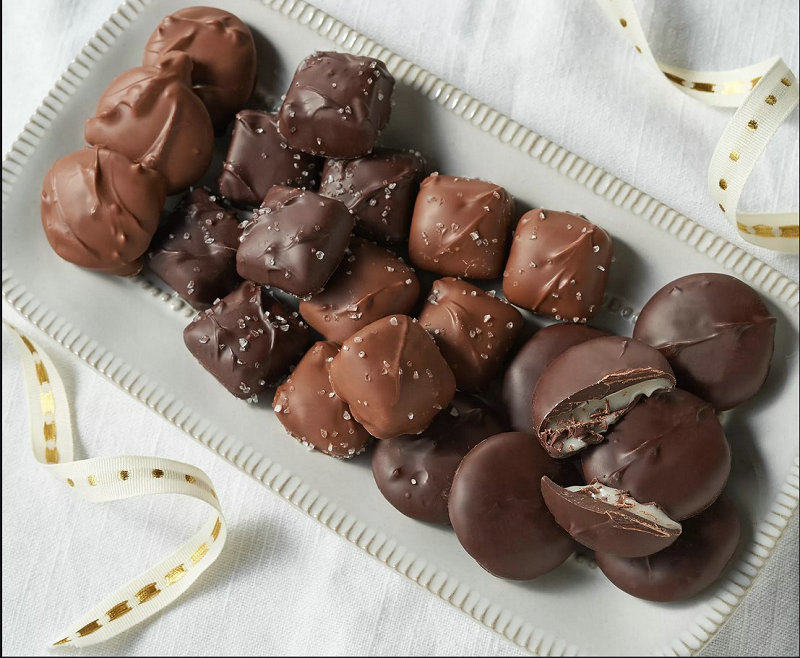 美国sanders桑德尔焦糖海盐巧克力丝滑咸香大罐零食黑巧克力