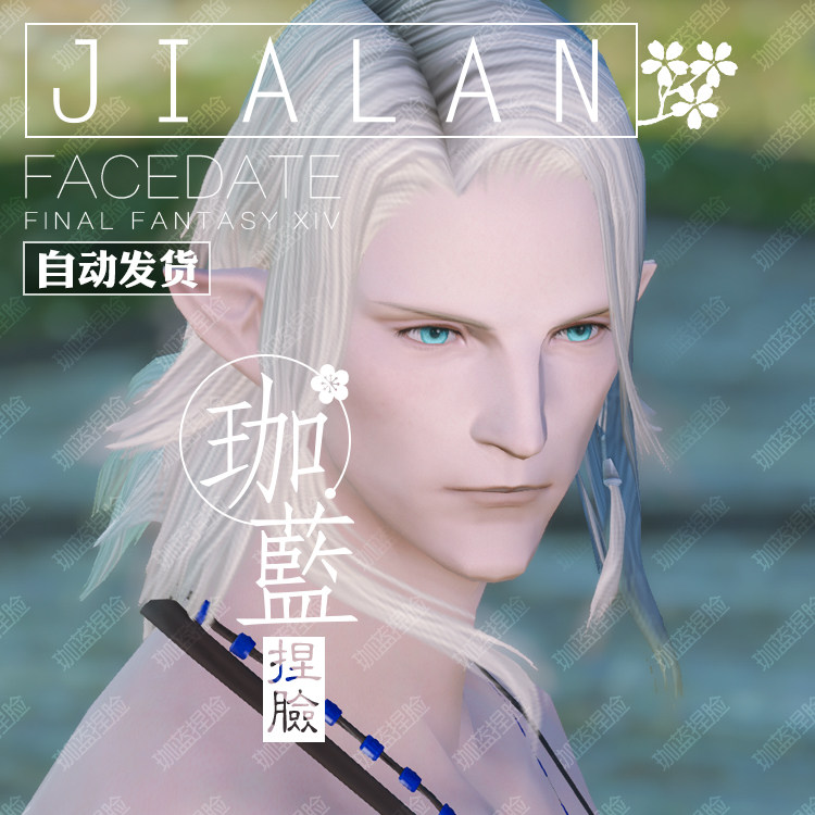 珈蓝最终幻想ff14捏脸数据脸型精灵族男黑影拾星其它设计服务